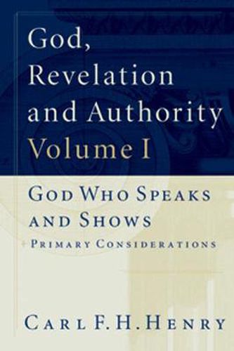 God, Revelation and Authority