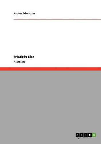 Cover image for Fraulein Else