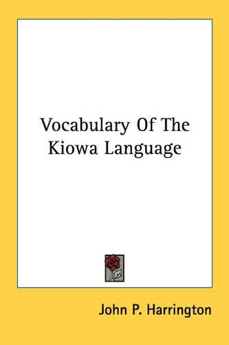 Cover image for Vocabulary of the Kiowa Language