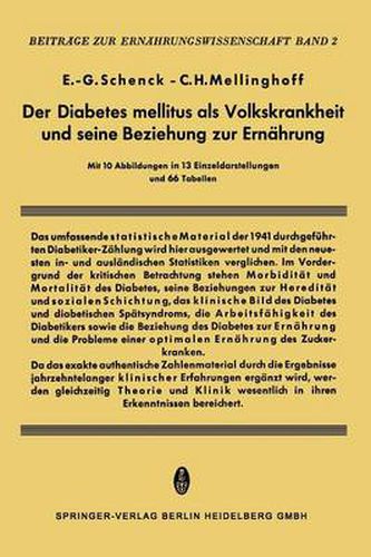 Cover image for Der Diabetes Mellitus als Volkskrankheit und seine Beziehung zur Ernahrung