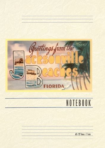 Cover image for Vintage Lined Notebook Greetings from Jacksonville Beaches, Florida