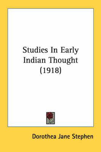 Studies in Early Indian Thought (1918)