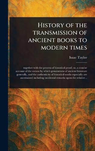 Cover image for History of the Transmission of Ancient Books to Modern Times