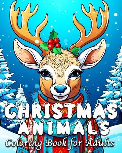 Cover image for Christmas Animals Coloring Book for Adults