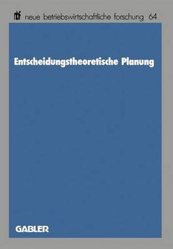 Cover image for Entscheidungstheoretische Planung