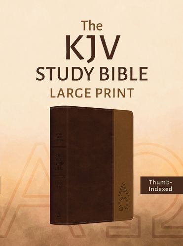 Cover image for The KJV Study Bible, Large Print (Indexed) [Two-Tone Brown Alpha & Omega]