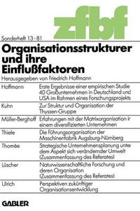 Cover image for Organisationsstrukturen Und Ihre Einflussfaktoren: Tagung : Papers