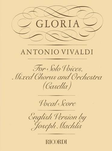 Cover image for Gloria Rv 589: Riduzione Per Canto E Pianoforte - Versione Inglese