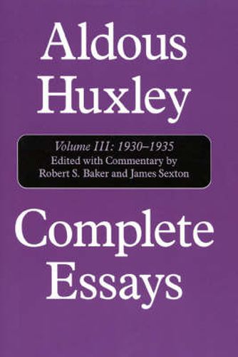 Cover image for Complete Essays: Aldous Huxley, 1930-1935