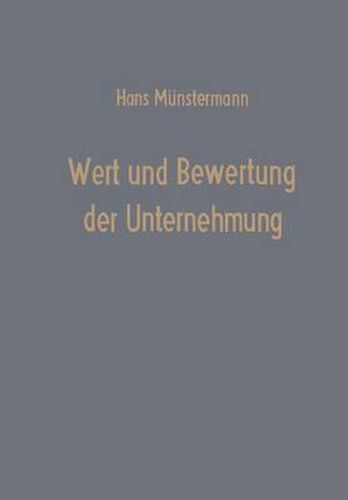 Cover image for Wert Und Bewertung Der Unternehmung