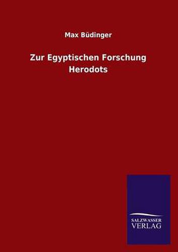 Cover image for Zur Egyptischen Forschung Herodots