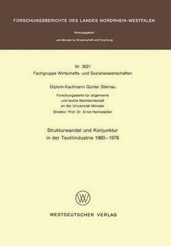 Cover image for Strukturwandel und Konjunktur in der Textilindustrie 1960 - 1978