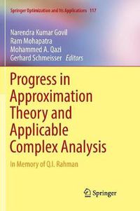 Cover image for Progress in Approximation Theory and Applicable Complex Analysis: In Memory of Q.I. Rahman