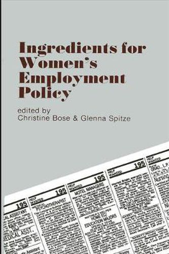 Cover image for Ingredients for Women's Employment Policy