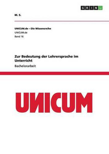 Cover image for Zur Bedeutung der Lehrersprache im Unterricht