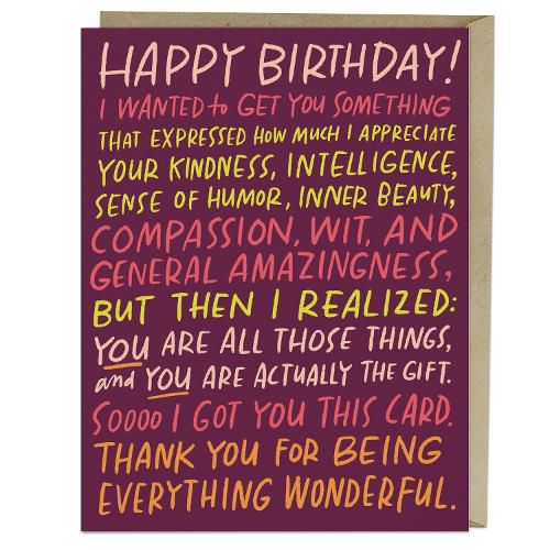 6-Pack Em & Friends Everything Wonderful Birthday Greeting Cards