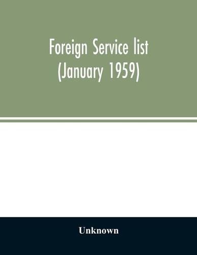 Cover image for Foreign service list (January 1959)