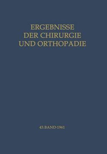 Cover image for Ergebnisse der Chirurgie und Orthopadie