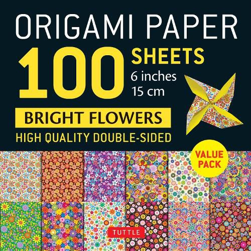 Origami Paper 100 Sheets Bright Flowers 6" (15 cm)