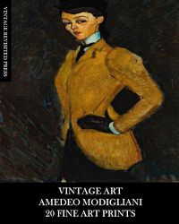 Cover image for Vintage Art: Amedeo Modigliani: 20 Fine Art Prints: Figurative Ephemera for Framing, Home Decor and Collage