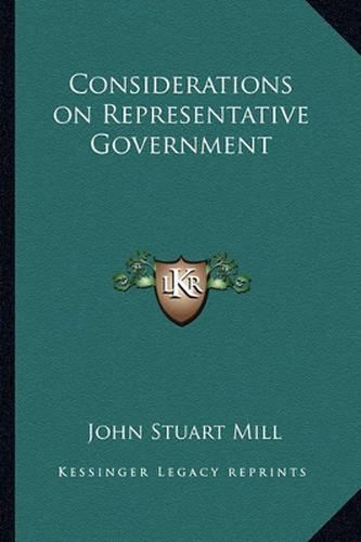 Cover image for Considerations on Representative Government