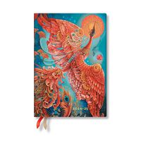 Cover image for Paperblanks 2024-2025 Weekly Planner Firebird Birds of Happiness 18-Month Flexis MIDI Horizontal Elastic Band 224 Pg 80 GSM