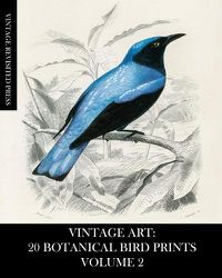 Cover image for Vintage Art: 20 Botanical Bird Prints Volume 2: Ephemera for Framing, Collage, Mixed Media and Junk Journals