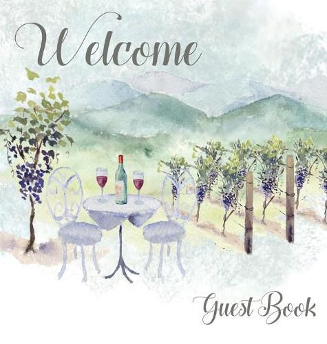 Cover image for Vineyard themed Guest Book, vacation home, comments book, holiday home, visitor book to sign