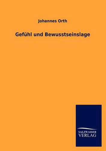 Cover image for Gefuhl und Bewusstseinslage