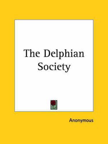 Cover image for The Delphian Society