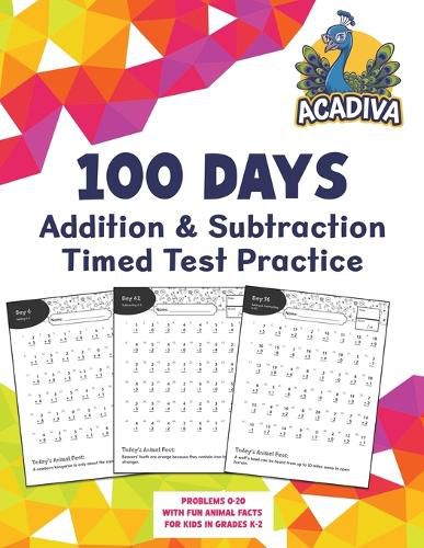 Cover image for 100 Days of Addition and Subtraction Timed Test Practice (0-20)