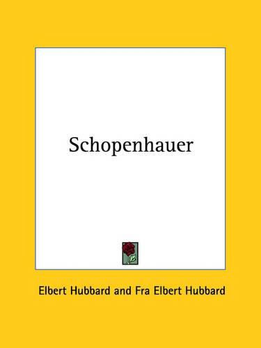 Cover image for Schopenhauer