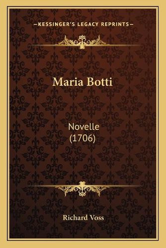 Cover image for Maria Botti: Novelle (1706)