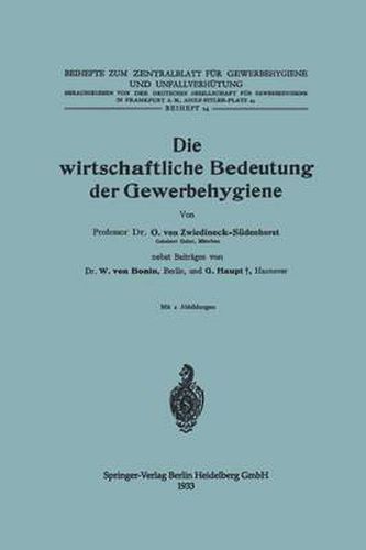 Cover image for Die Wirtschaftliche Bedeutung Der Gewerbehygiene