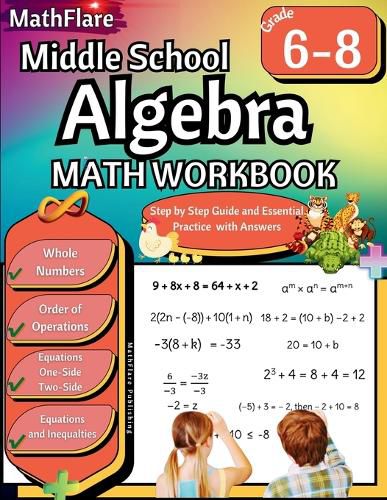 Cover image for Middle School Algebra Workbook 6th to 8th Grade