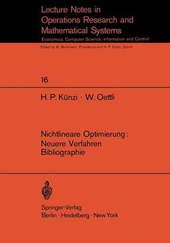 Nichtlineare Optimierung: Neuere Verfahren Bibliographie