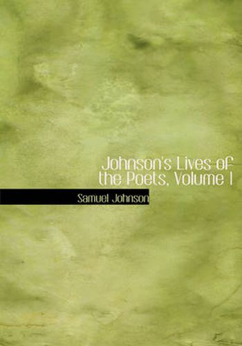 Cover image for Johnson's Lives of the Poets