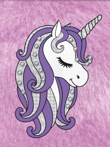 Cover image for Bejeweled Unicorn Fur Trifold Organiser
