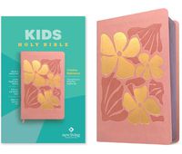 Cover image for NLT Kids Bible, Thinline Reference Edition (Leatherlike, Tropical Flowers Dusty Pink, Red Letter)