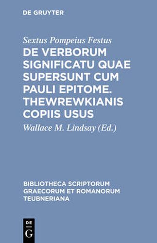 Cover image for De Verborum Significatu Quae CB