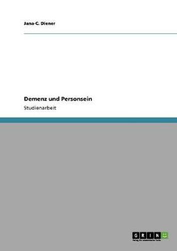 Cover image for Demenz und Personsein