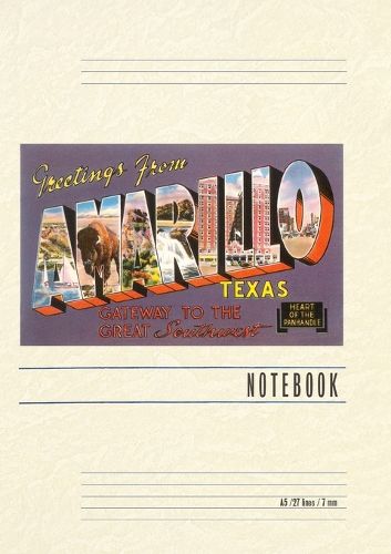 Cover image for Vintage Lined Notebook Greetings from Amarillo, Texas