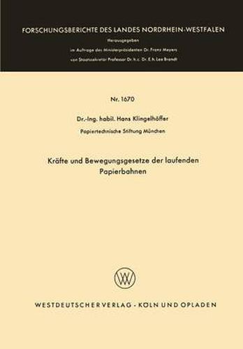 Cover image for Krafte Und Bewegungsgesetze Der Laufenden Papierbahnen