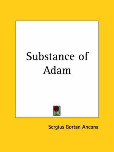 Cover image for Substance of Adam (1934)