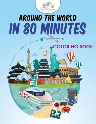 Cover image for Around the World in 80 Minutes Coloring Book