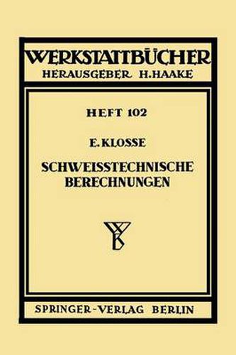 Cover image for Schweisstechnische Berechnungen