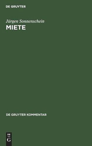 Cover image for Miete: Handkommentar.  535 bis 580a des Burgerlichen Gesetzbuches