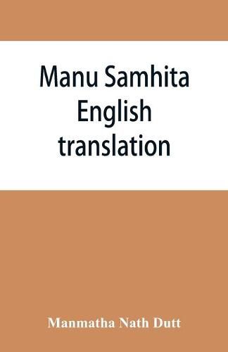 Manu Samhita: English translation