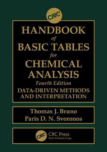 Cover image for CRC Handbook of Basic Tables for Chemical Analysis: Data-Driven Methods and Interpretation