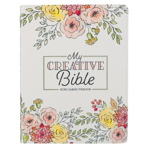 Cover image for KJV Holy Bible, My Creative Bible, Faux Leather Flexible Cover - Ribbon Marker, King James Version, White Floral